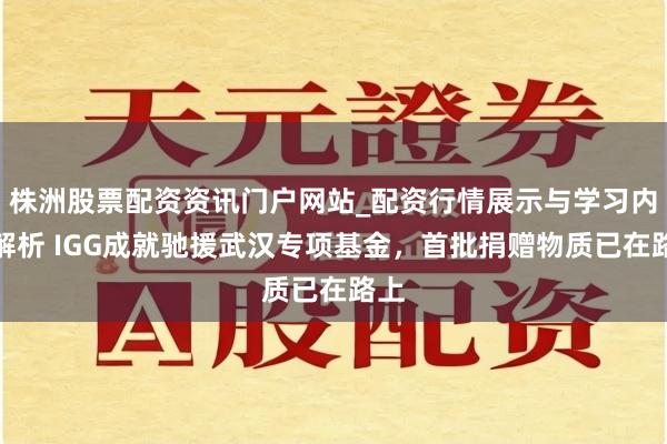 株洲股票配资资讯门户网站_配资行情展示与学习内容解析 IGG成就驰援武汉专项基金，首批捐赠物质已在路上