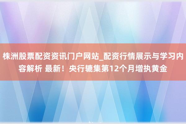 株洲股票配资资讯门户网站_配资行情展示与学习内容解析 最新！央行辘集第12个月增执黄金