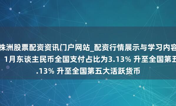 株洲股票配资资讯门户网站_配资行情展示与学习内容解析 Swift：1月东谈主民币全国支付占比为3.13% 升至全国第五大活跃货币